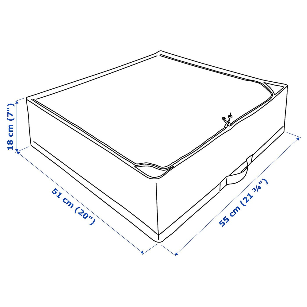 IKEA STUK  (ИКЕА СТУК)  -  Коробка для одежды/белья, белый/серый, 55x51x18 см