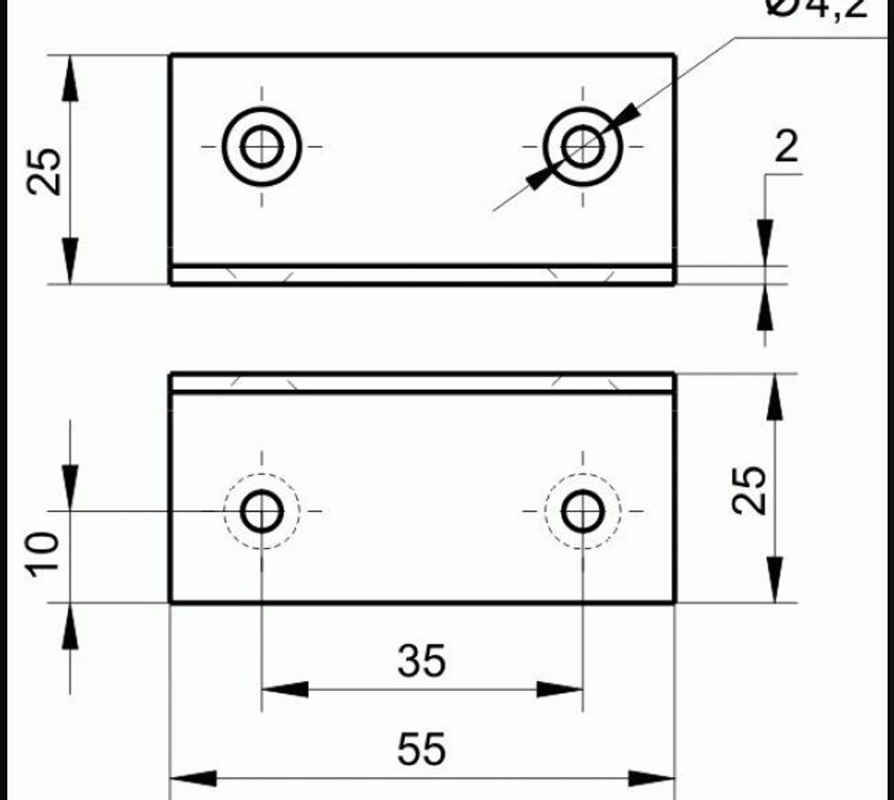 Уголки мебельные 4 шт/Высота 25 мм