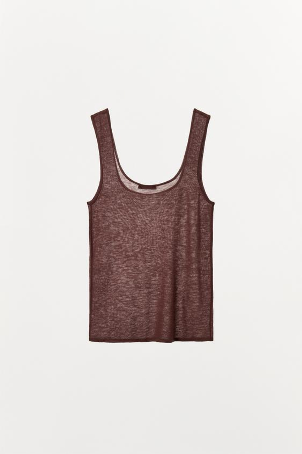 ZARA ТОП ИЗ 100% ШЕРСТИ, КОРИЧНЕВЫЙ