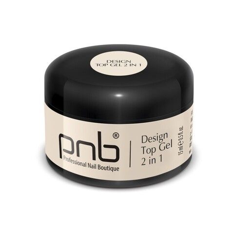 Design Top Gel 2 in 1, No Wipe/Дизайн Топ-Гель 2 в 1 без липкого слоя, без УФ-фильтра 15ml