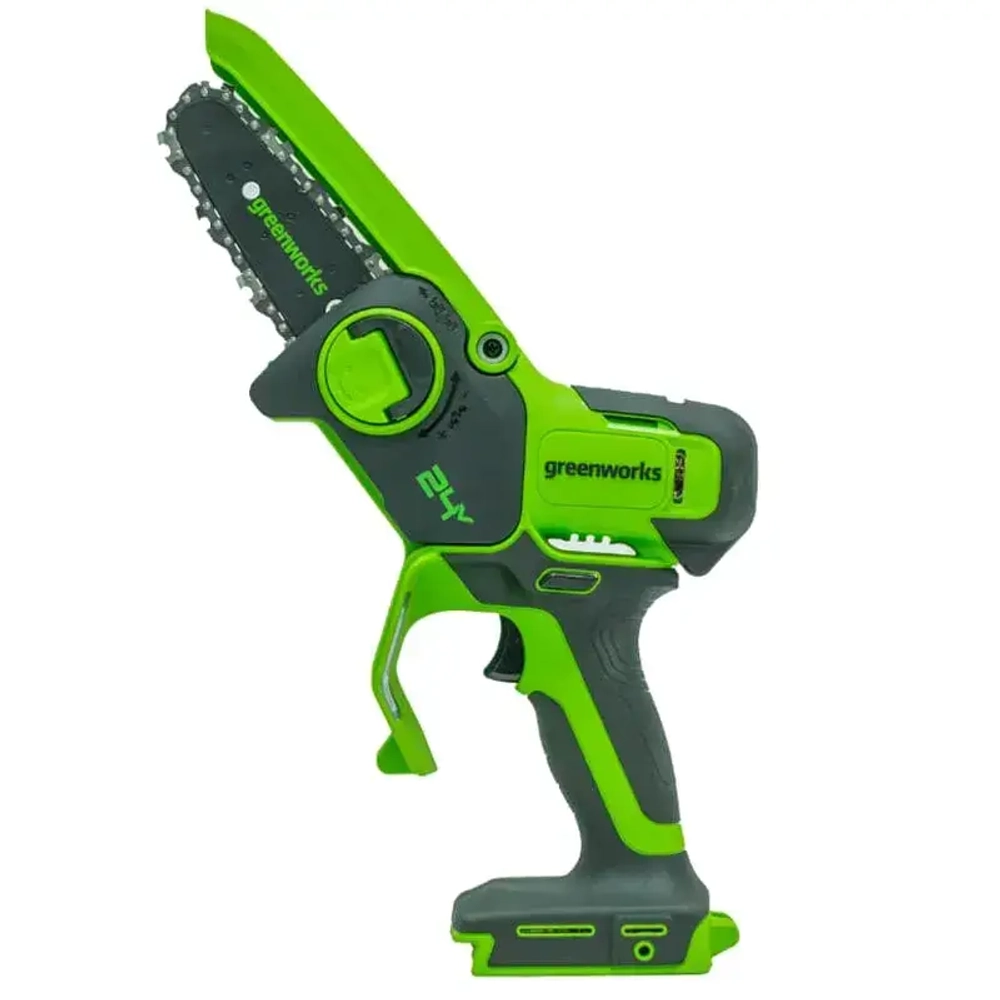 24V Цепная мини пила аккумуляторная Greenworks 10см, c 1хАКБ 2Ач и ЗУ