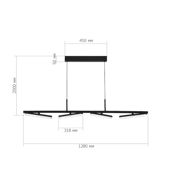 SL1018.403.04 Светильник подвесной ST-Luce черный/прозрачный LED 1*32W 4000K EUCLIDICS