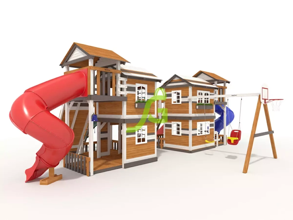 Большая детская игровая площадка с домиком