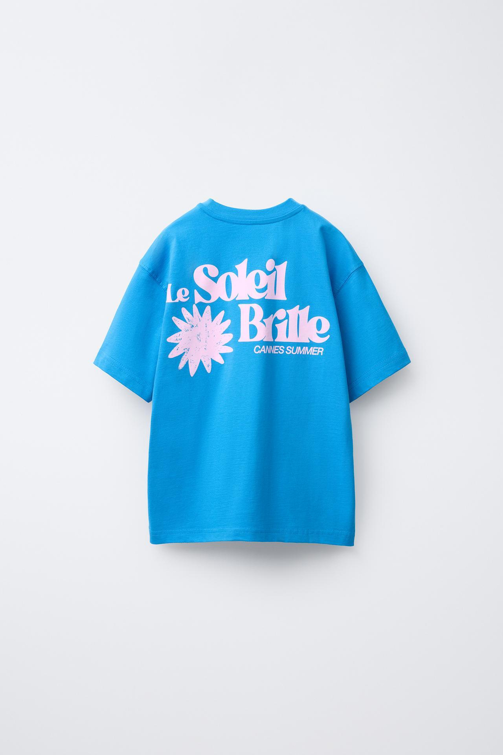 ZARA ФУТБОЛКА С НАДПИСЬЮ, ЯРКО-СИНИЙ