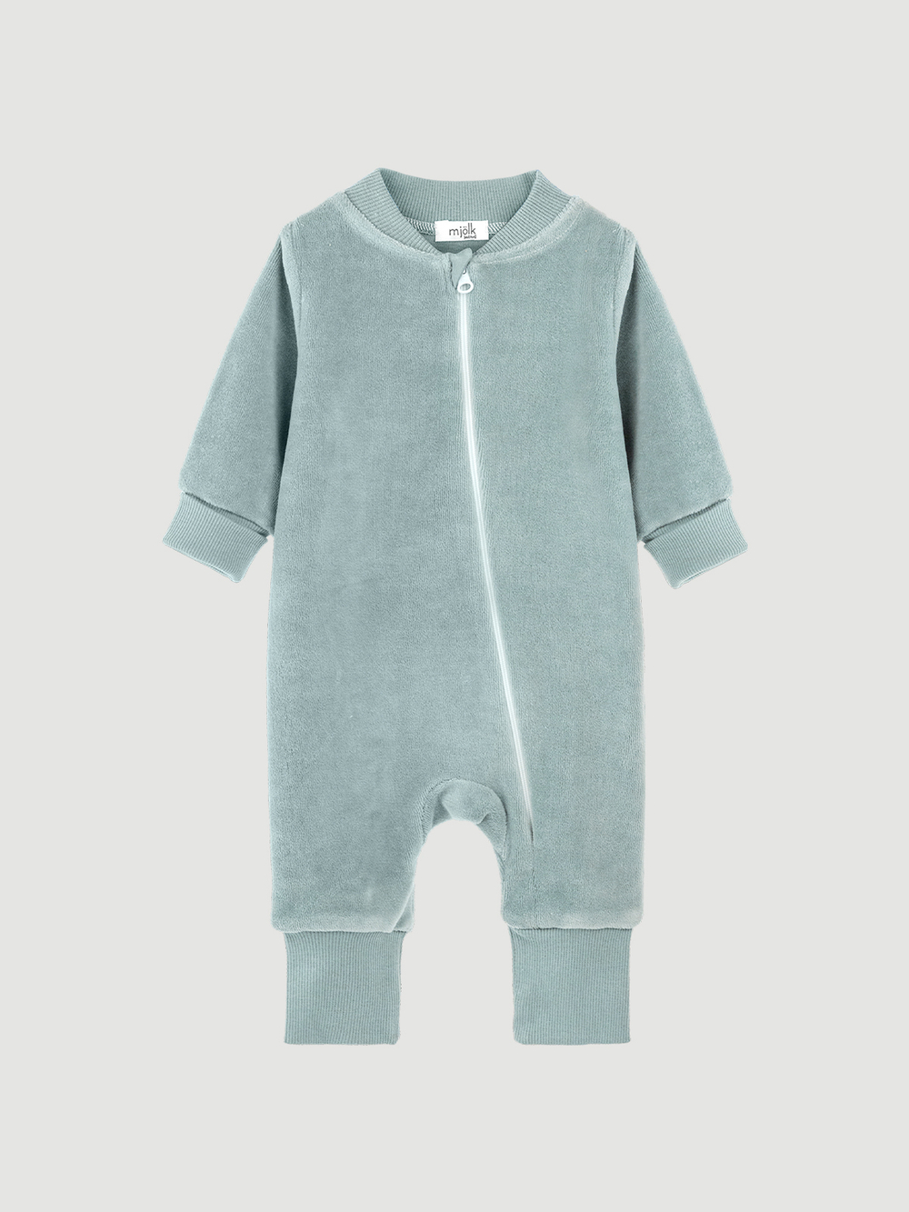 Велюровый комбинезон Mjölk Baby Blue, на манжетах