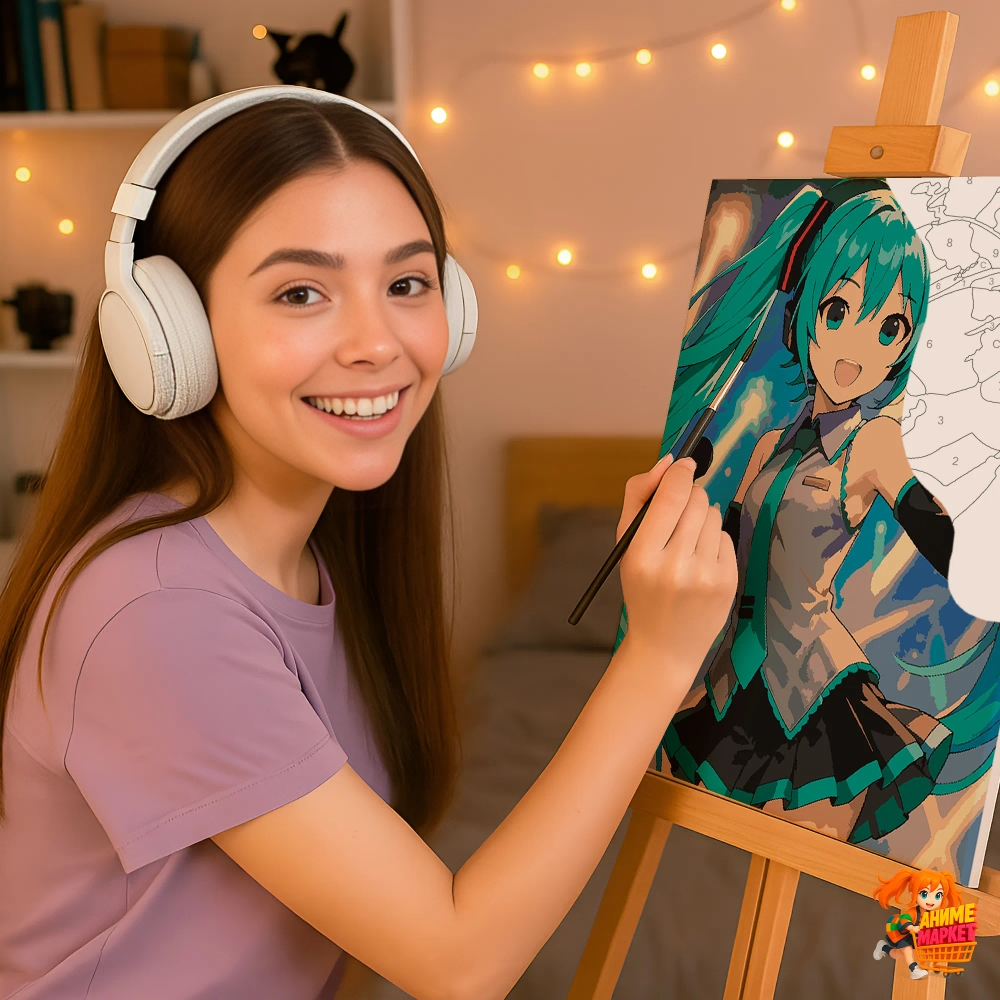Картина по номерам Hatsune Miku Хацунэ Мику