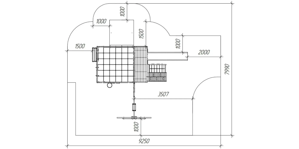 Детская площадка Савушка КУБ-5 (Серый) с подушками