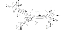 Фаркоп под квадрат для Fiat Fullback / Mitsubishi L200 5, c 2015г., Бизон.FA 1008-E
