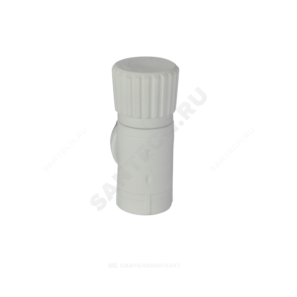 Клапан (вентиль) PP-R запорный белый Дн 20х1/2&quot; Ру25 НР угловой для радиатора RTP (РосТурПласт) 10533