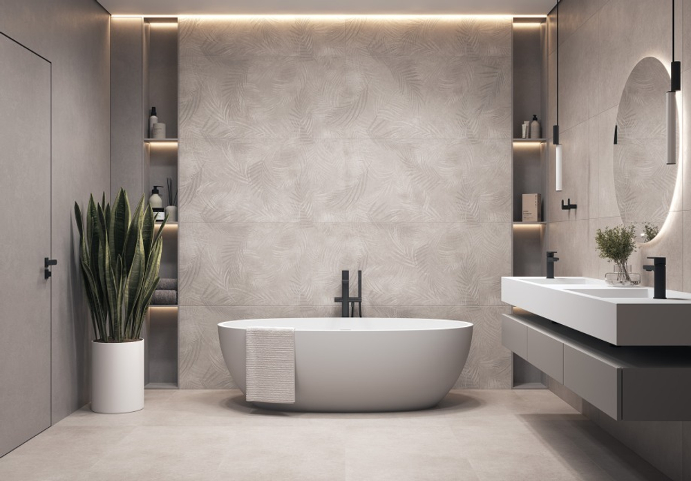 FLORISTA Листья Св-серый 600*1200 керамогранит матовый