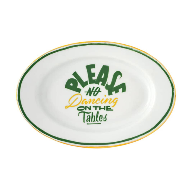 Блюдо овальное NO DANCING ON THE TABLES, 24x16 см