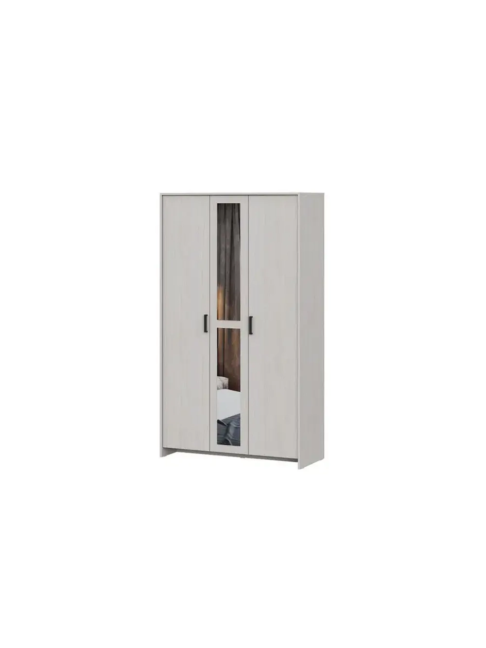 Шкаф для одежды распашной с зеркалом и полками 120х50х210 см