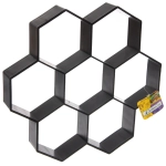 Форма для отлива садовых дорожек «Соты» 28*29*4,5 см (1 модуль), Черный