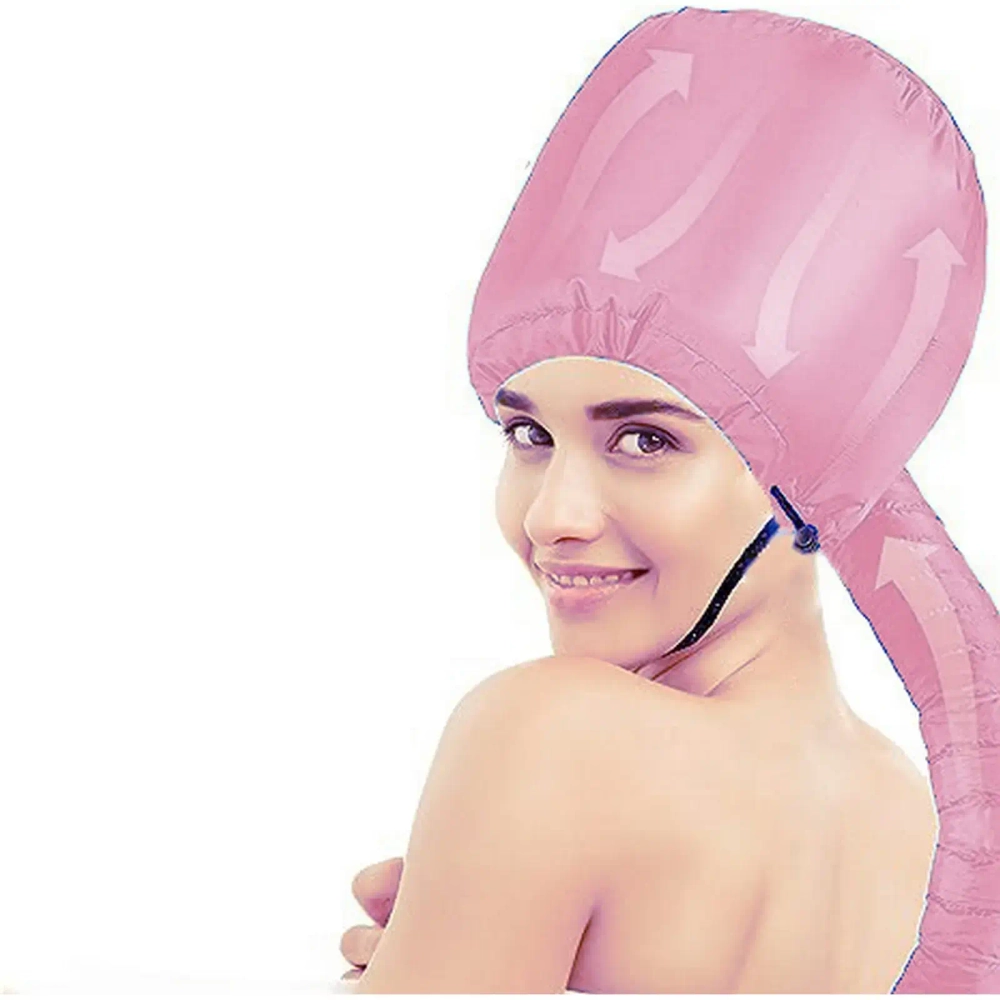 Шапочка для сушки волос, ламинирования и масок «Beauty Shop», с кулиской, цвет розовый, 84*23*22см