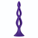 Фиолетовая анальная елочка Silicone Triple Probe - 14,5 см. (Цвет: фиолетовый)