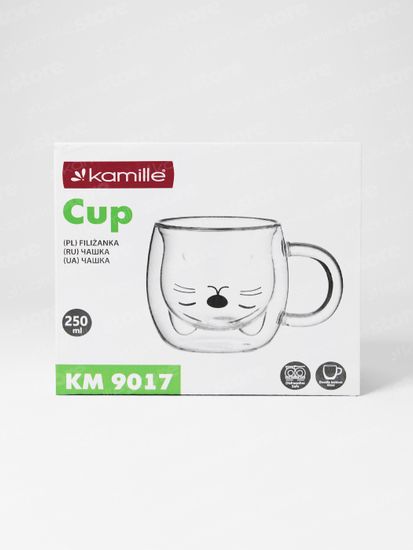 Чашка стеклянная подарочная 250 мл. Kamille KM 9017 с двойными стенками
