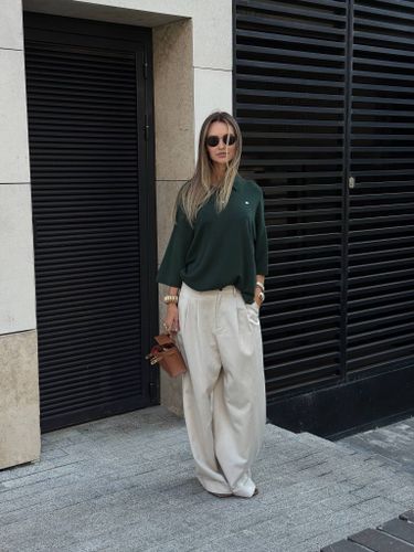 Зеленая трикотажная футболка-поло