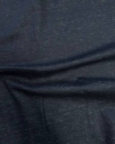 Трикотаж льняной double face серый/темно-голубой