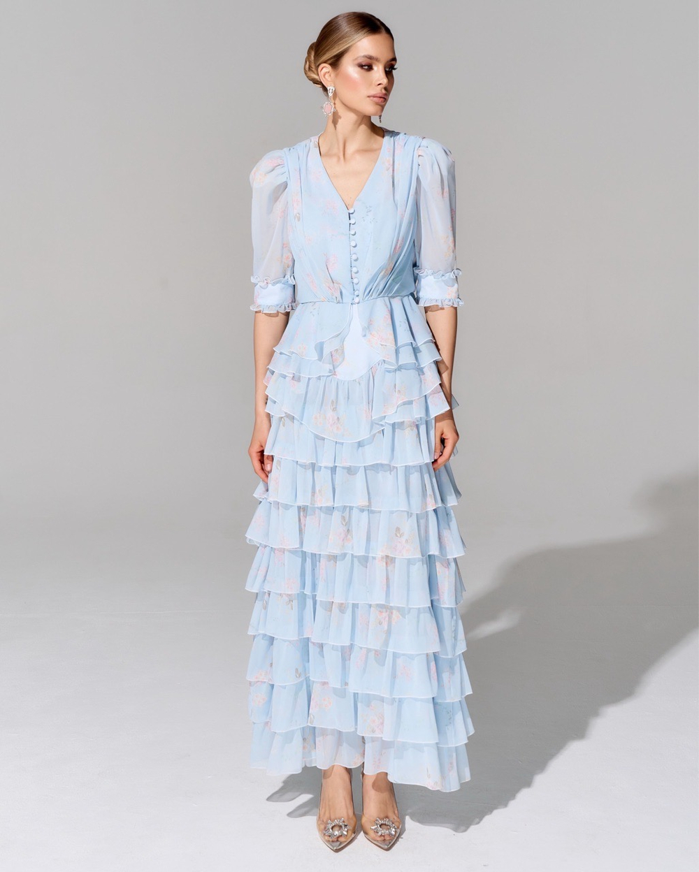 Юбка длины макси из премиального шифона