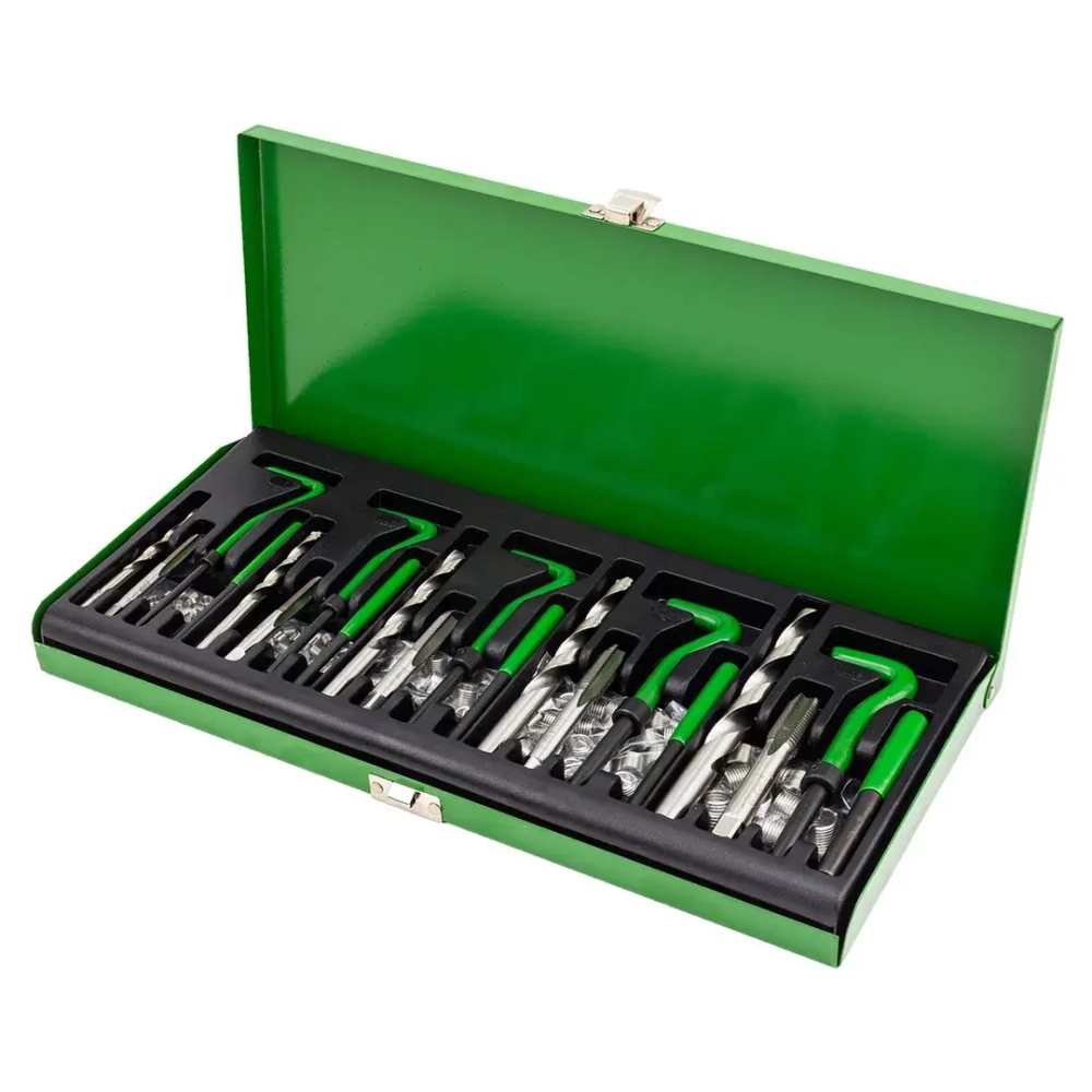 Набор приспособлений и футорок для восстановления резьбы: М5х0,8 М6х1,0 М8х1,25 М10х1,5 М12х1,75 (131пр.)в кейсе. RockForce##Rock FORCE RF-9130U1