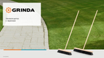 GRINDA EURO буковая колодка 40см, шлифованный черенок из берёзы 120см (d22мм) щетина 70мм, 5-рядная, уличная щётка с черенком (39251-400)