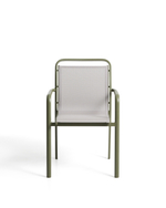 Уличный стул Luri из алюминия зеленого цвета и бежевого текстиля