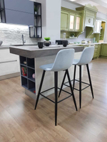 Барный стул 350B голубой/черный