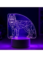 Светильник 3D ночник RISALUX «Волк», LED RGB, от сети, 9.5×1