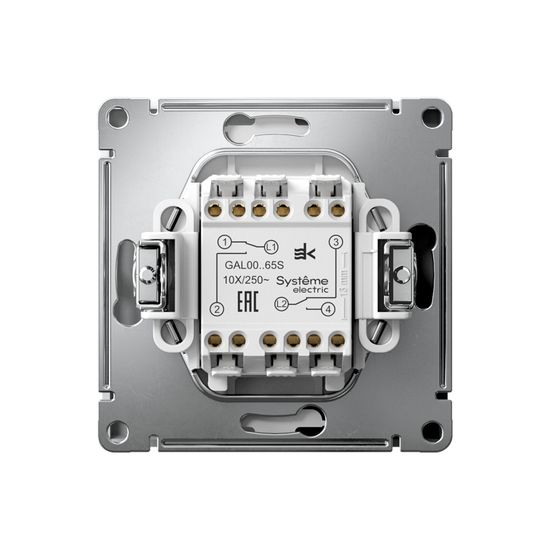 Переключатель 2-кл. ArtGallery 10AX быстрозажим. клем. механизм лотос SE GAL001365S