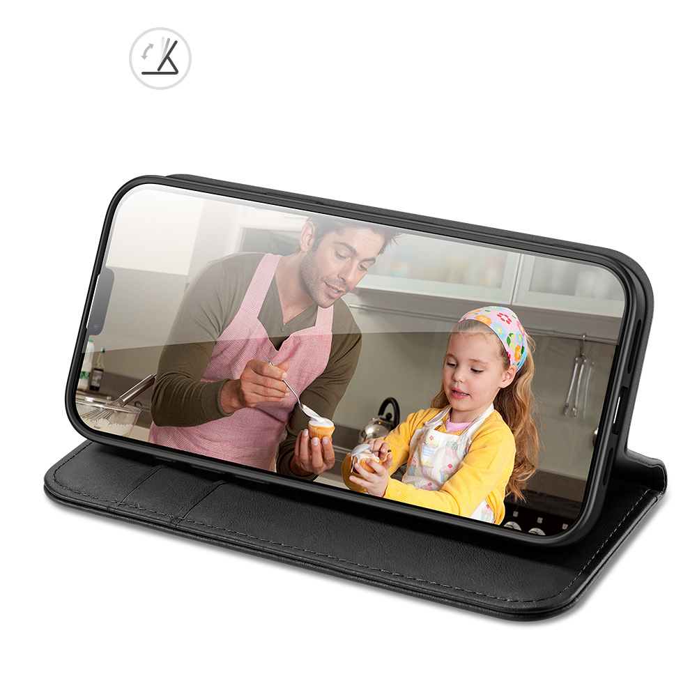 Чехол книжка из натуральной кожи с защитой RFID для iPhone 16e, серия Hivo Series Case от Dux Ducis