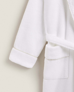 ZARA HOME ХЛОПКОВЫЙ ХАЛАТ, БЕЛЫЙ