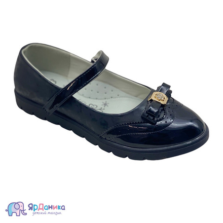 Школьные туфли Детство черные "Бант" А17-096-1