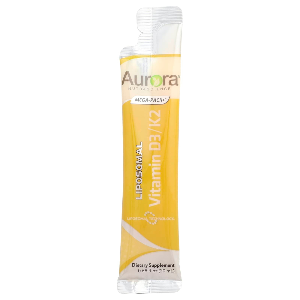 Aurora Nutrascience, Липосомальный витамин D3 / K2, 10 пакетиков по 20 мл (0,68 жидк. Унции)