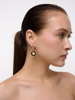 Серьги "Sun black pearl" Gold