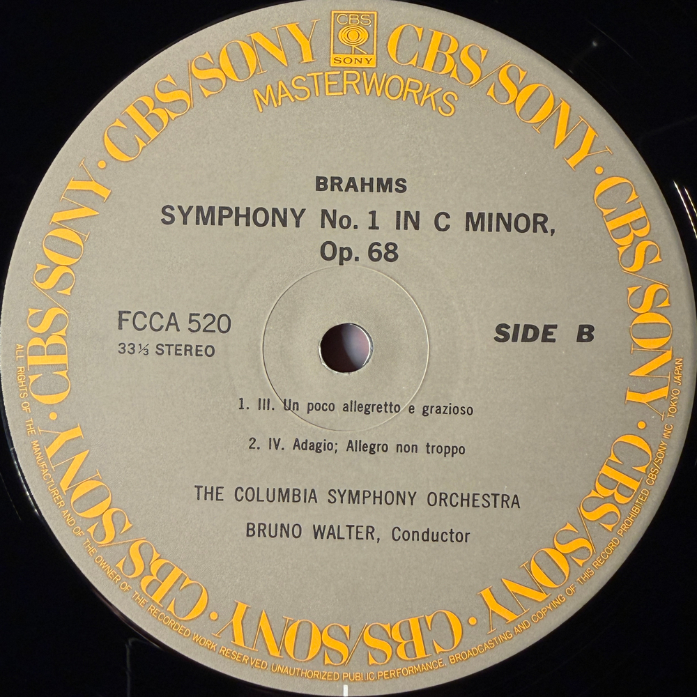 Виниловая пластинка Брамс - Симфония №1 LP