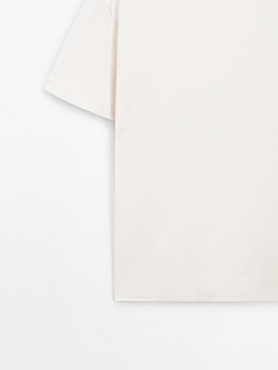 Massimo Dutti Хлопковая футболка-поло с короткими рукавами, натуральный