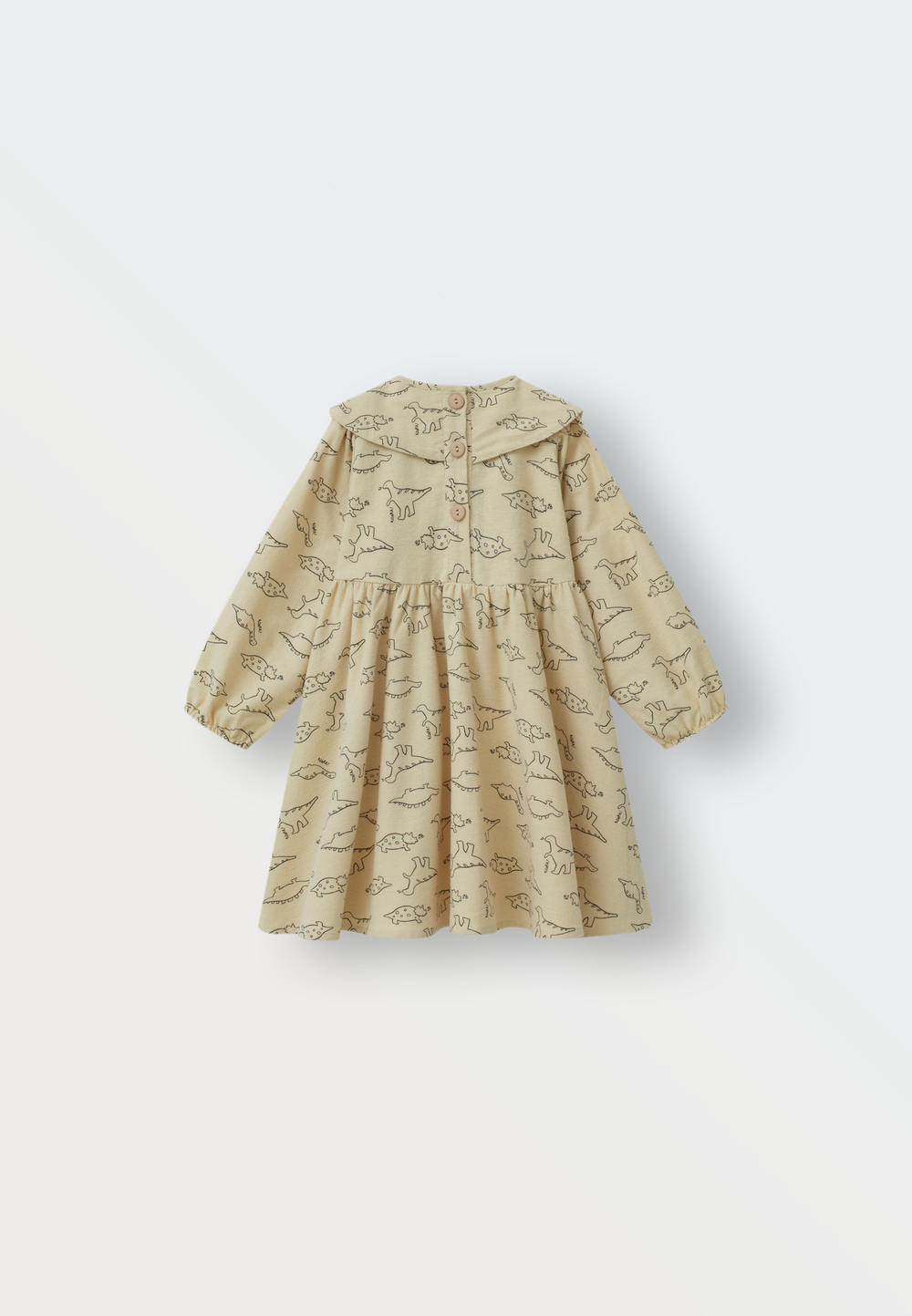 3120-128 Платье фланель (бежевые дракончики)