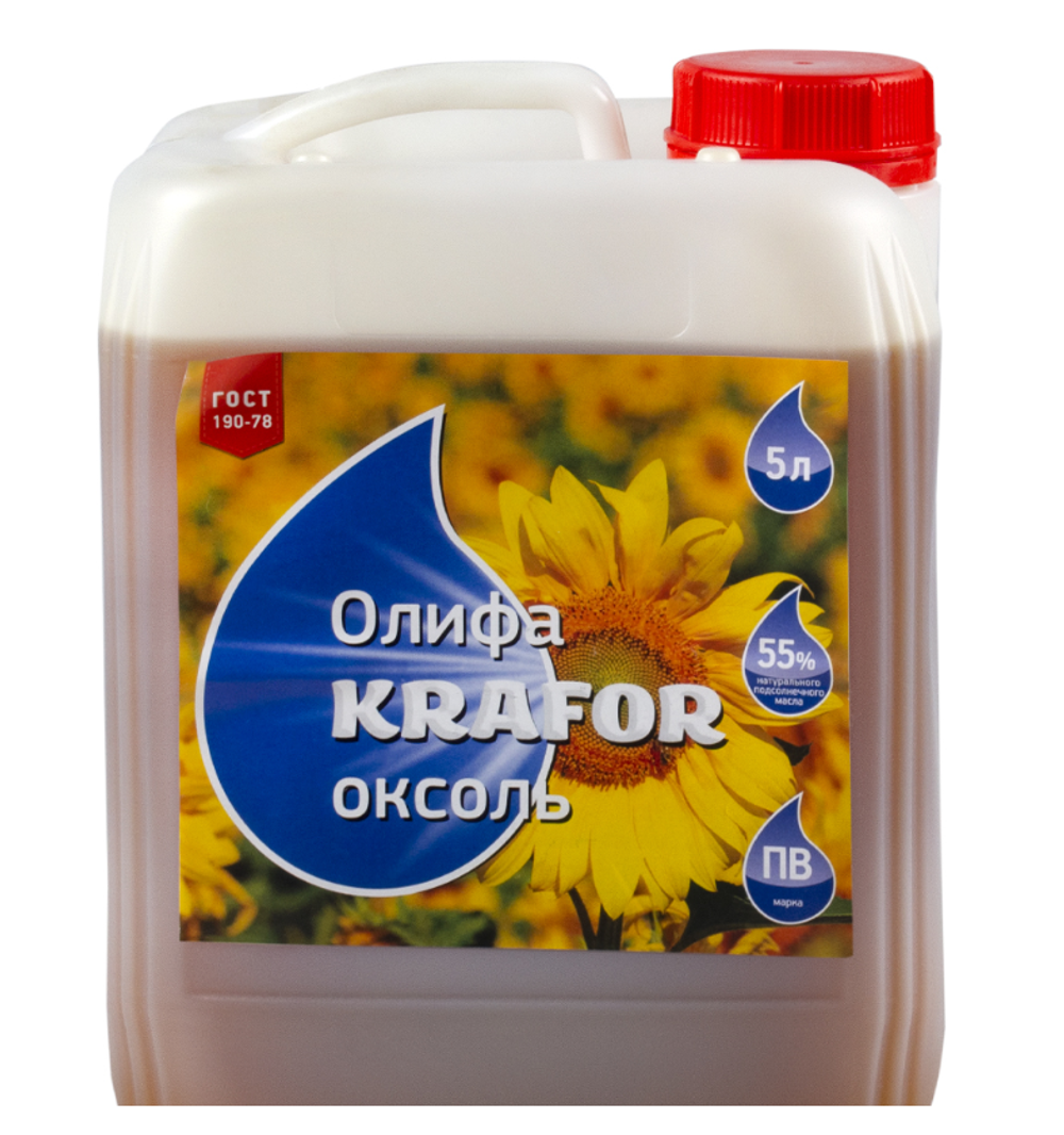 Олифа Оксоль Krafor, для деревянных и металлических поверхностей, бесцветная