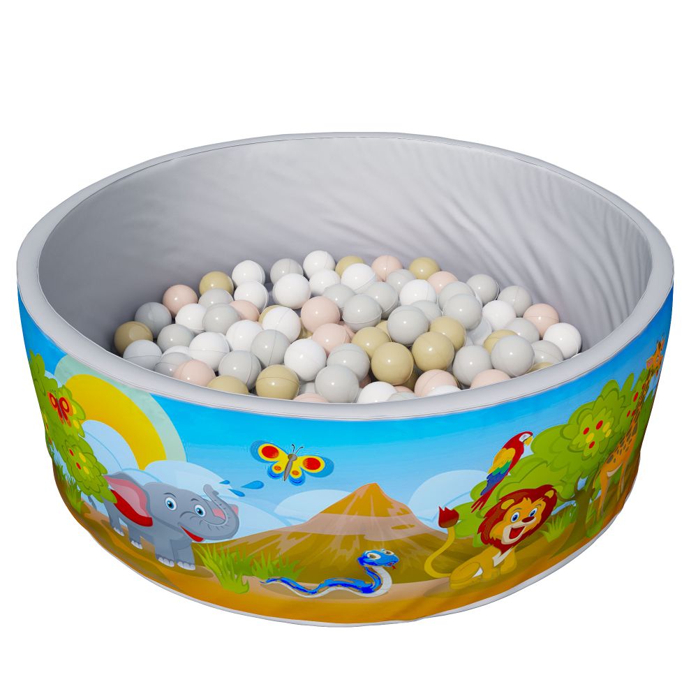 Сухой бассейн Romana Мир приключений "Сафари", 150 шариков (Пастель микс)