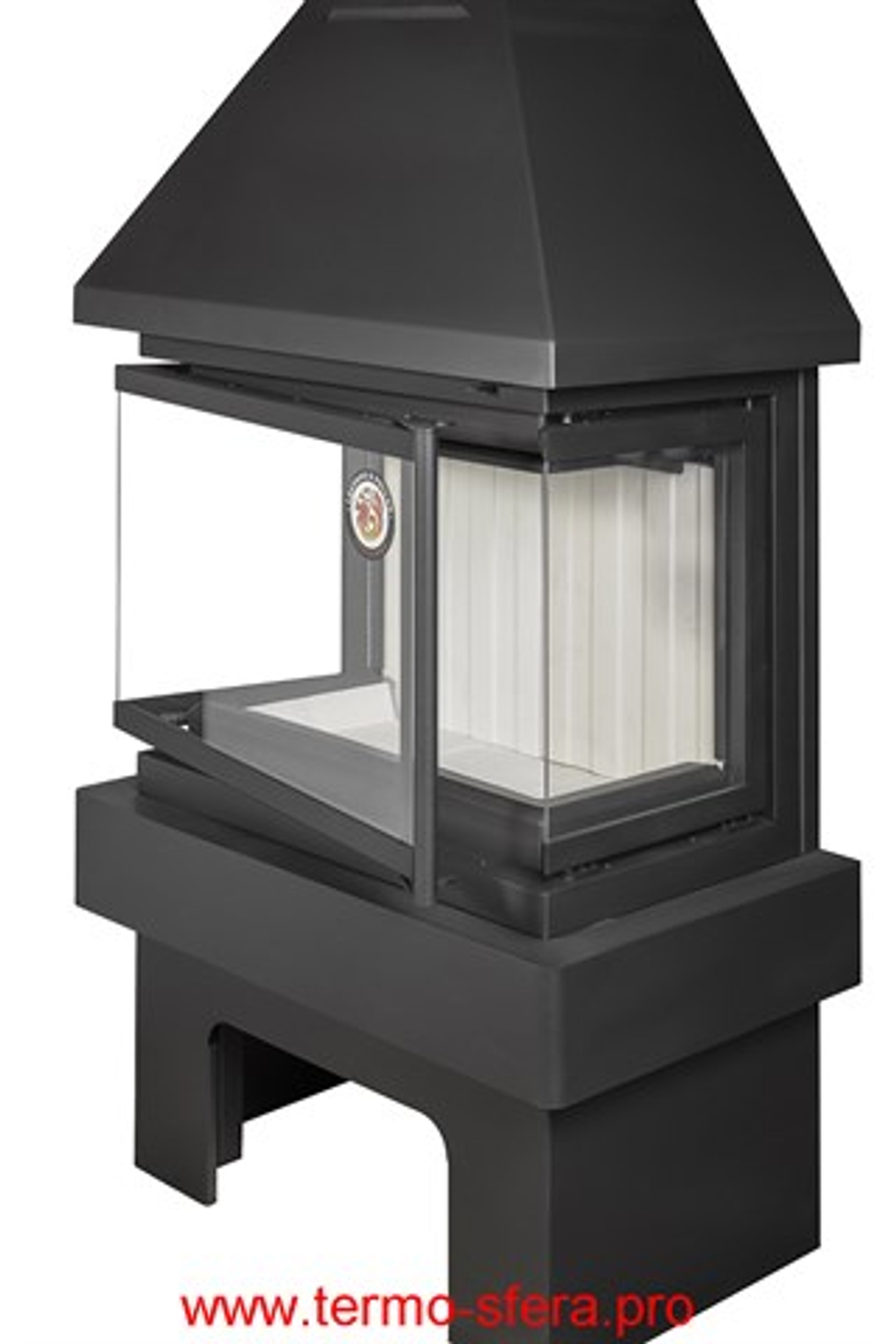 Камин ПРАГА три стекла NEW черный
