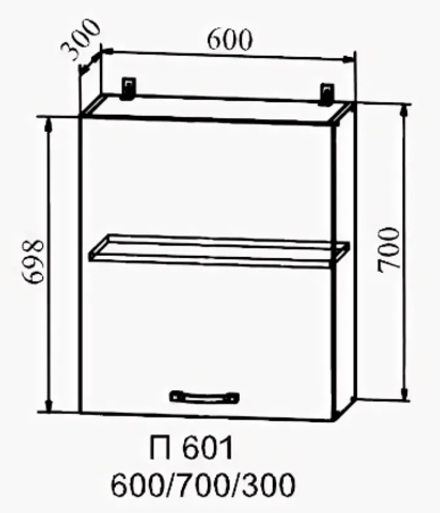 шкаф верхний 600 с 1-ой дверцей гарда