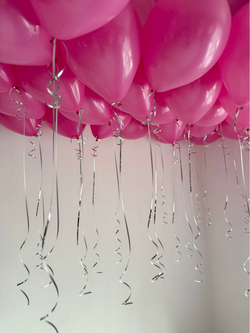 Воздушные гелиевые шары под потолок фуксия №4969