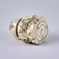 Нэцкэ Мальчик Карако с корзиной рыбы