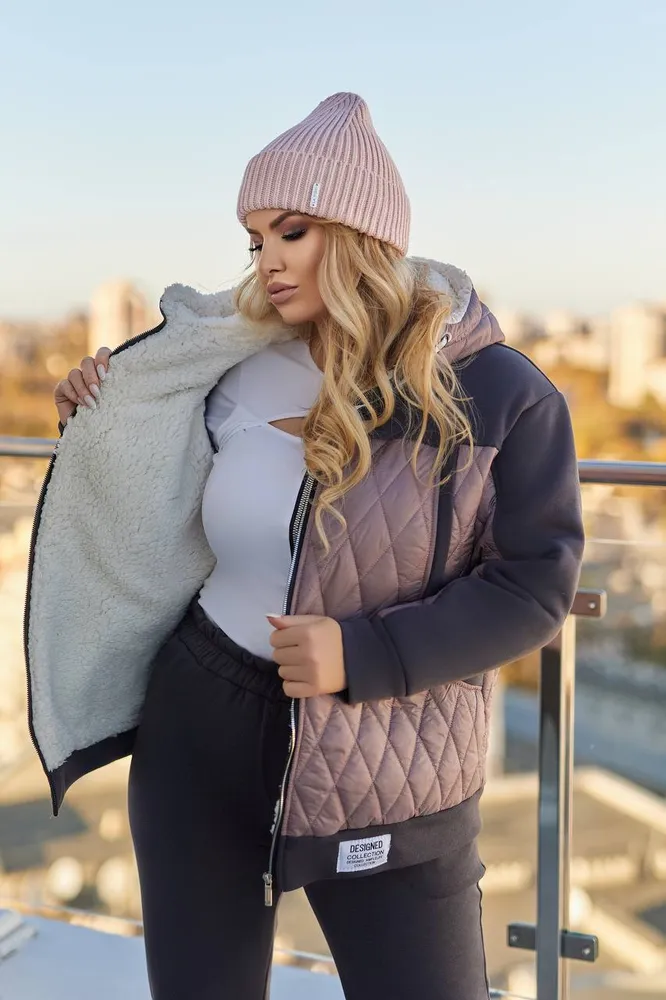 Костюм с мехом УК-1606-1 Fabrika