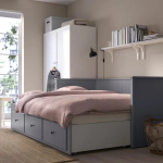 Кушетка с 3 ящиками - IKEA HEMNES/ХЕМНЭС ИКЕА, 83х209х89 см, серый