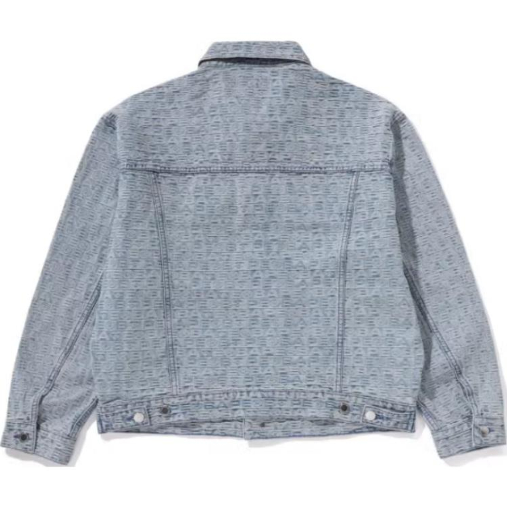 A Bathing Ape Lux Sport Pattern Jacquard 13oz Denim Trucker Куртка синий