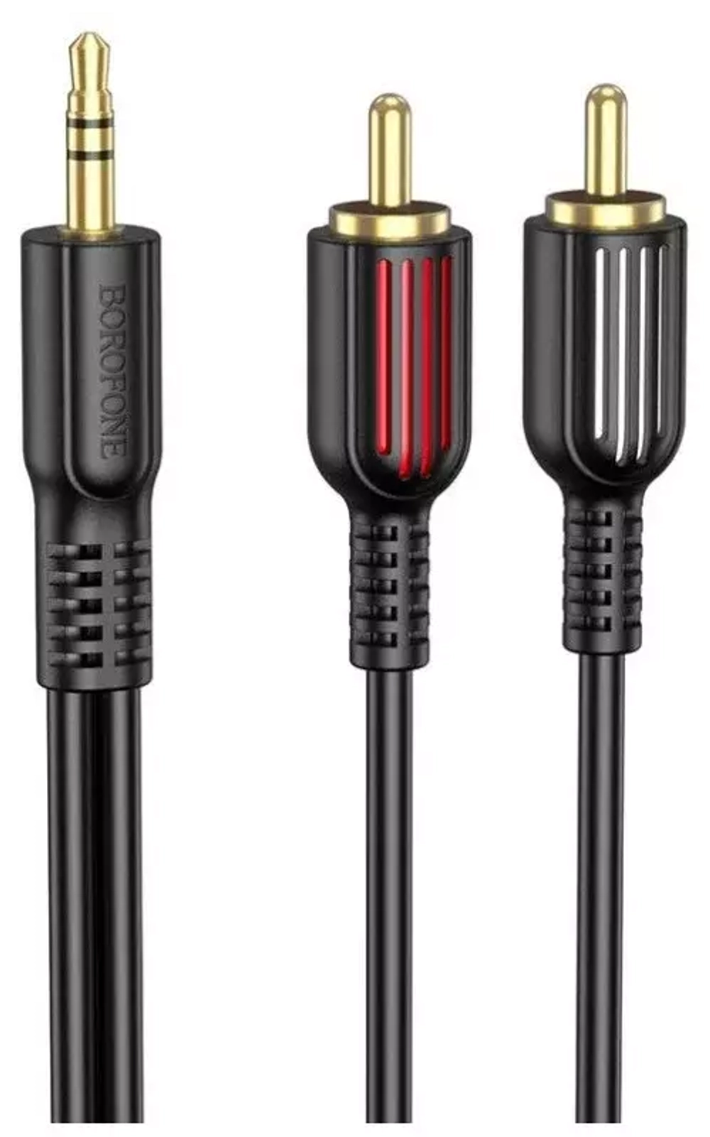 Шнур 3.5-2RCA 1.5-метр BOROFONE BL11 / AUX jack 3.5мм - тюльпаны