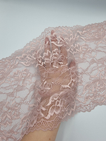 Кружево эластичное пыльная роза КС63 (22 см)