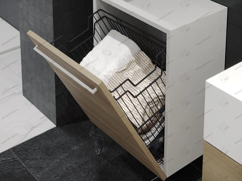 S-8117-A Корзина для белья навесная в базу 600 мм, Starax, (530х290х500 мм), антрацит