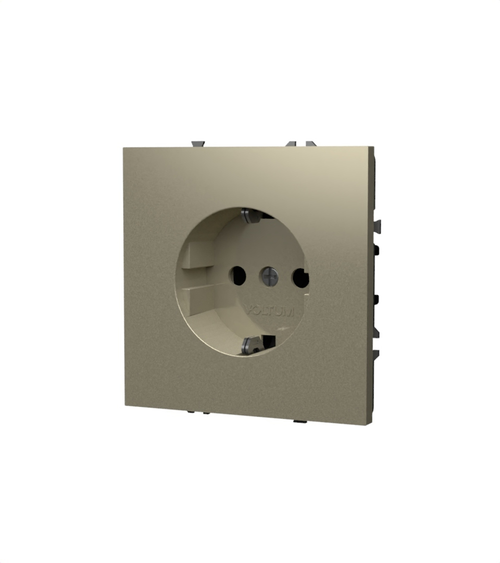 Розетка встраиваемая VOLTUM S70 с заземлением 16А, (кашемир)